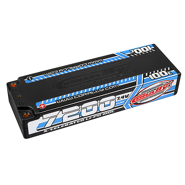Corally Xcelerated 100c Lipo Battery 7200 Mah 7.4v Stick 2s 4mm Bullit