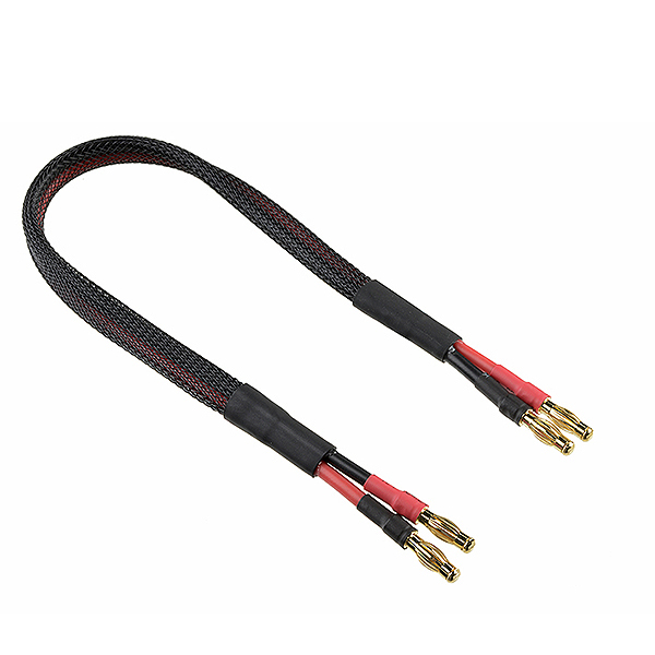 Corally Charge Lead 4 Mm Banana Gold Connectors 14 Awg Ultra V+ Silicone Wire 30cm 1pc