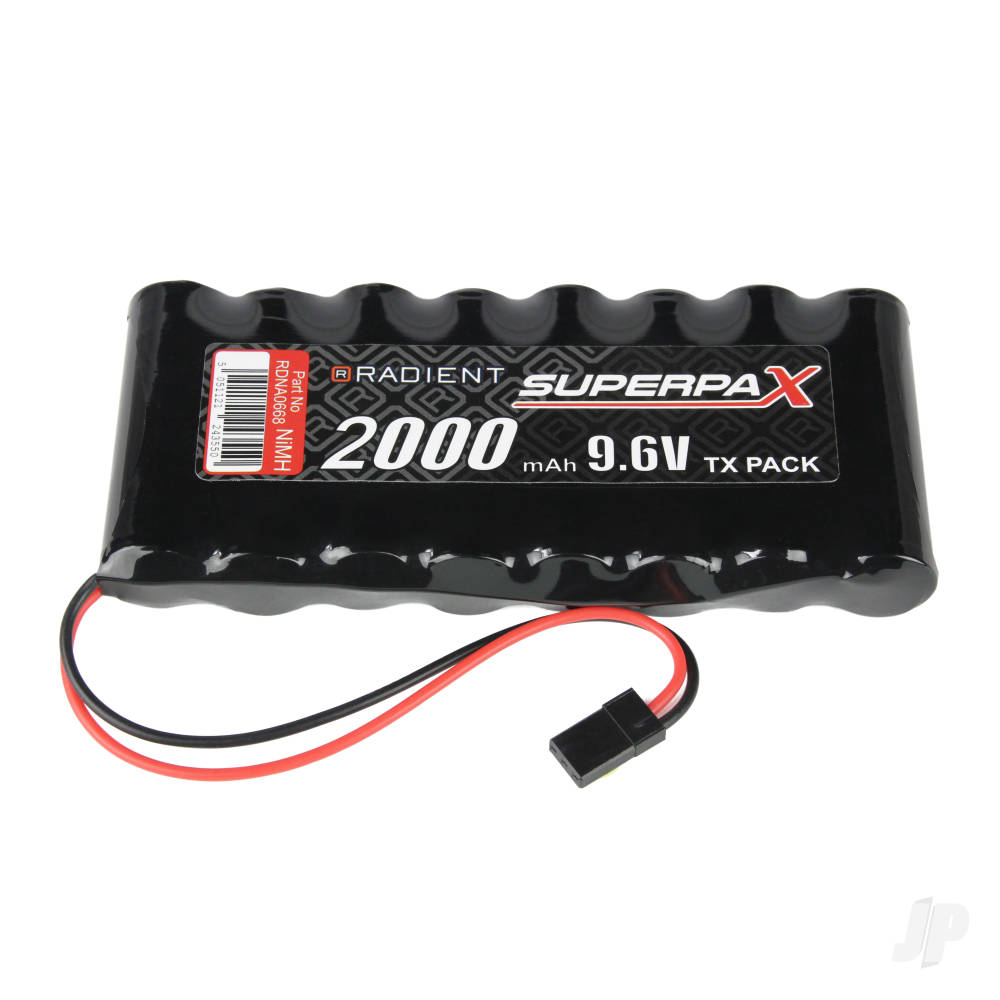 Radient NiMH 9.6V 2000mAh AA Flat, Tx, JR