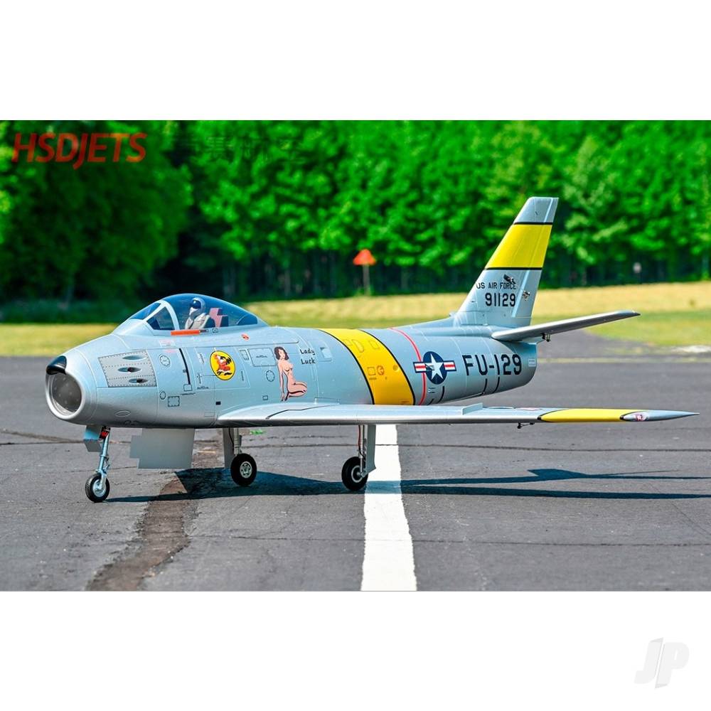 F-86 120mm EDF Foam Jet, Yellow Ribbon (PNP 12S)-3