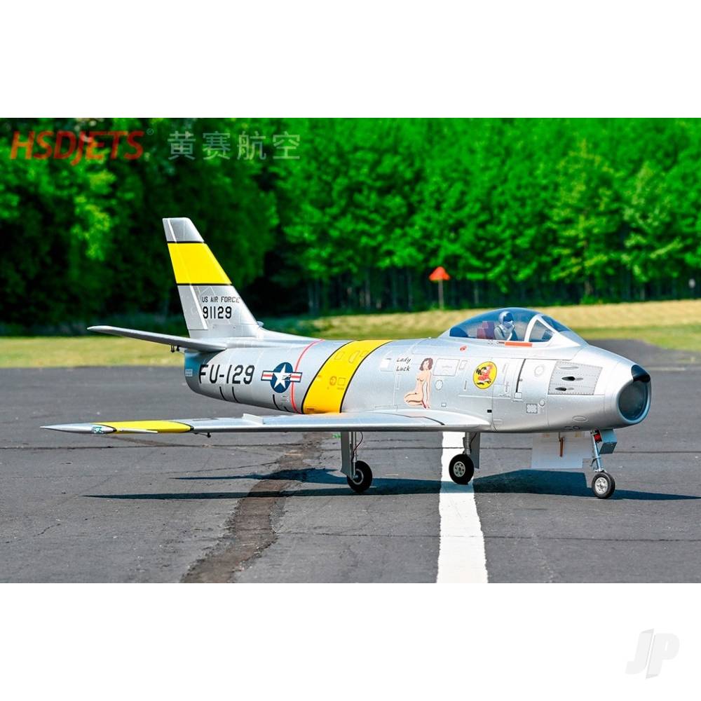 F-86 120mm EDF Foam Jet, Yellow Ribbon (PNP 12S)-5
