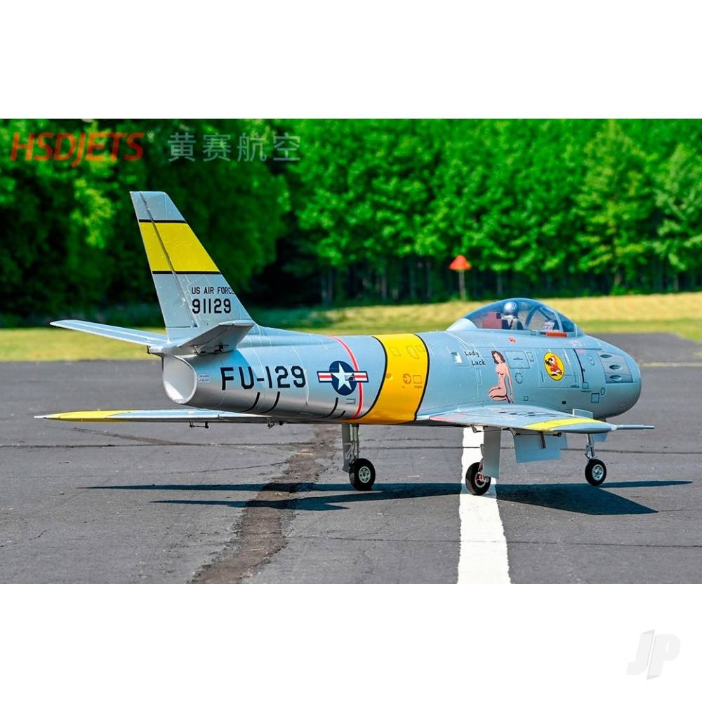 F-86 120mm EDF Foam Jet, Yellow Ribbon (PNP 12S)-6