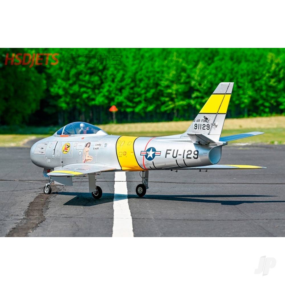 F-86 120mm EDF Foam Jet, Yellow Ribbon (PNP 12S)-7