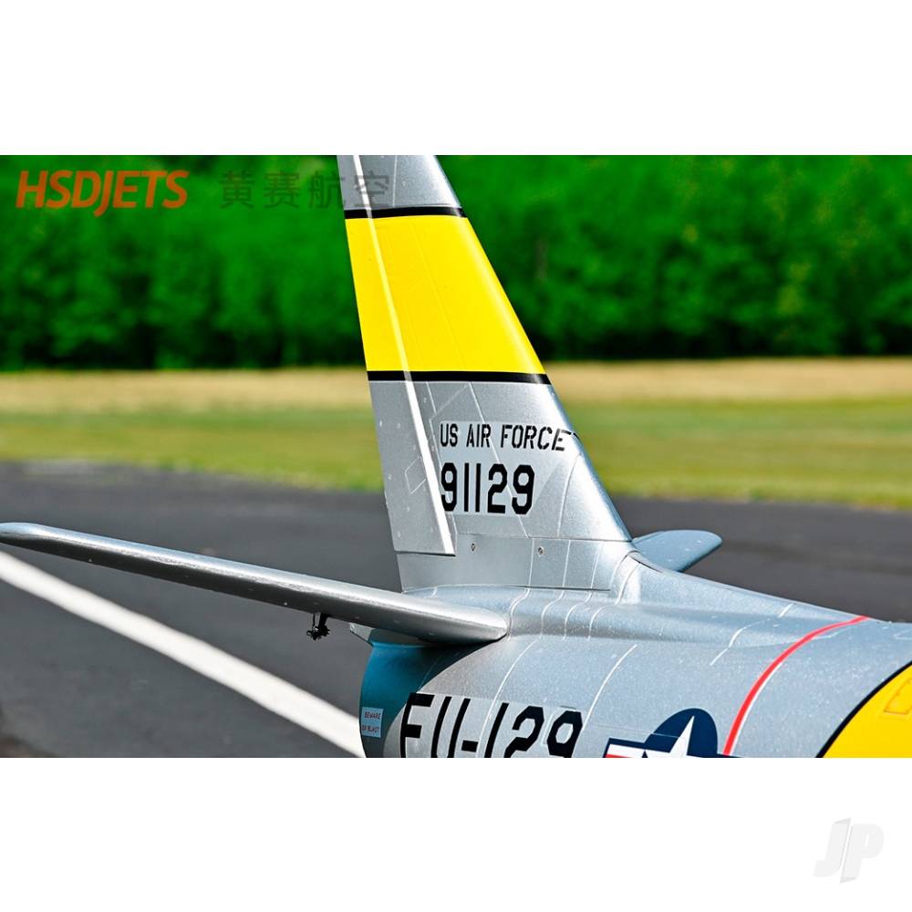 F-86 120mm EDF Foam Jet, Yellow Ribbon (PNP 12S)-11