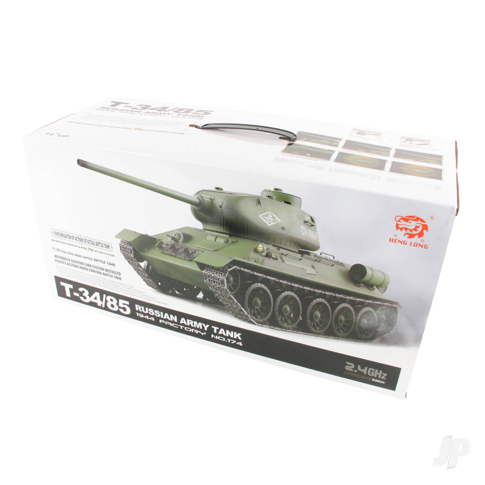 1:16 Russian T-34 / 85 with Infrared Battle System (2.4GHz + Shooter + Smoke + Sound + Metal Gearbox)-3