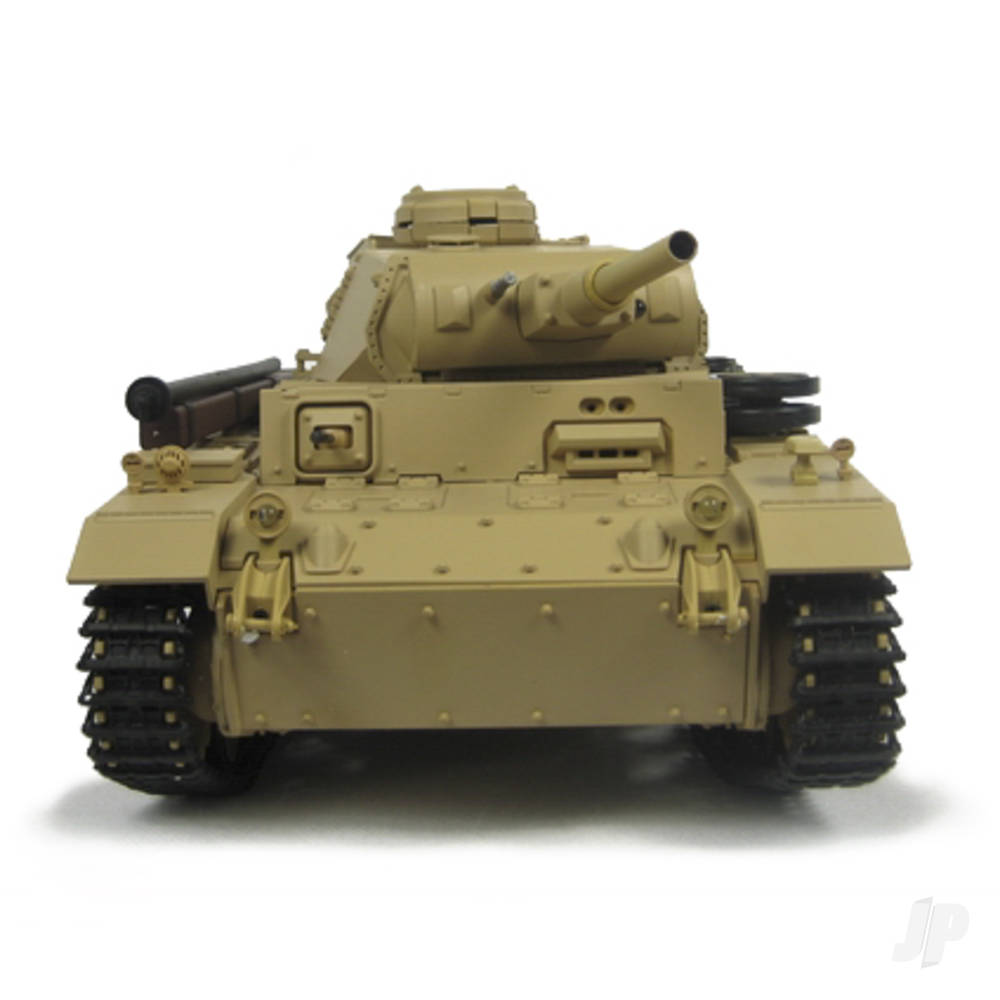 1:16 Tauch Panzer III with Infrared Battle System (2.4GHz + Shooter + Smoke + Sound + Metal Gearbox)-2