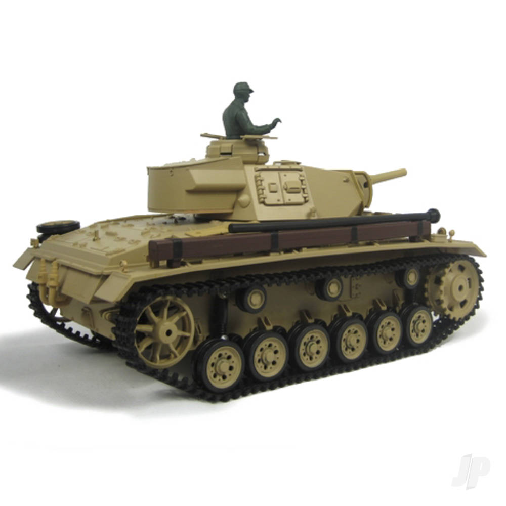 1:16 Tauch Panzer III with Infrared Battle System (2.4GHz + Shooter + Smoke + Sound + Metal Gearbox)-5