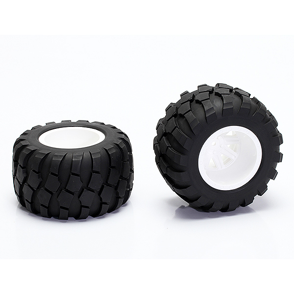 Cen Racing Wheel & Tire Glued (white)