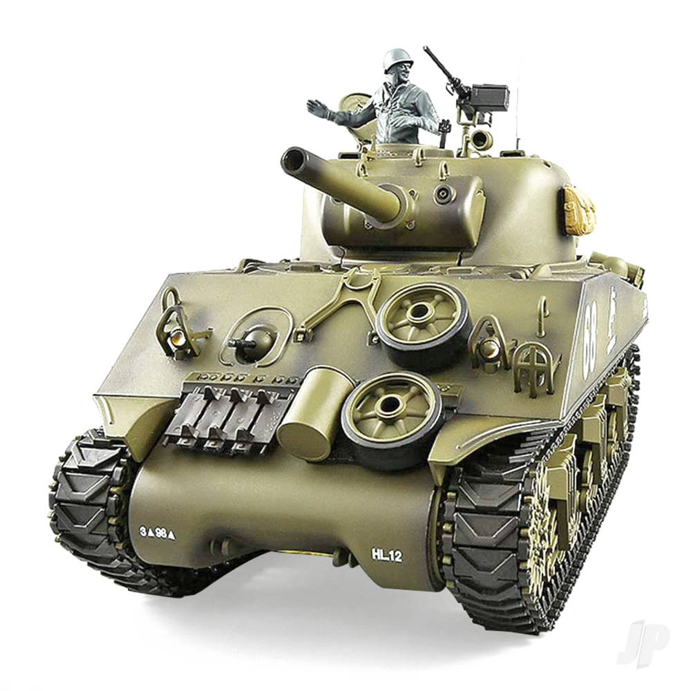 Henglong 1:16 U.S. Medium Tank M4A3 Sherman with Infrared Battle System (2.4GHz + Shooter + Smoke + Sound + Metal Gearbox)-3