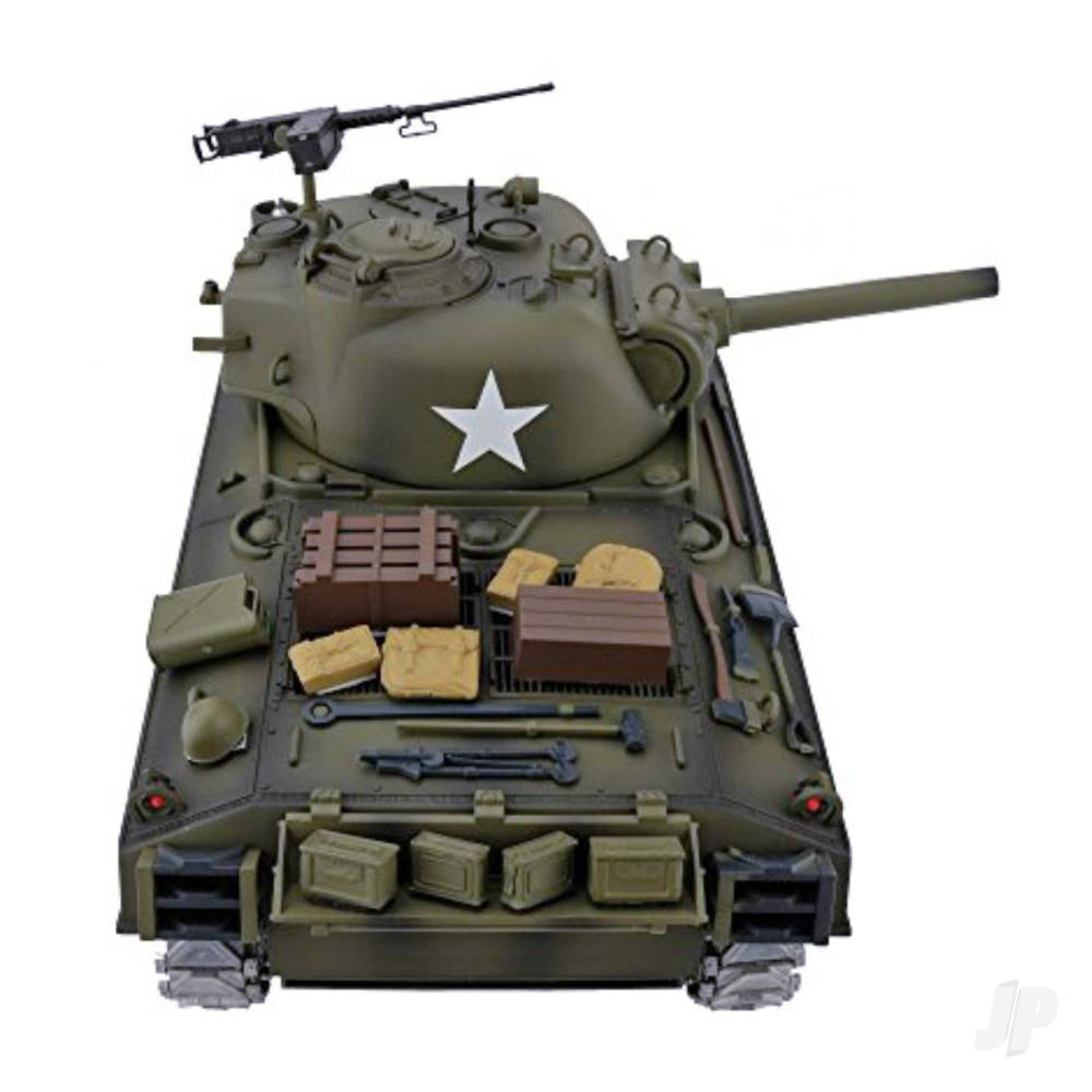1:16 U.S. Medium Tank M4A3 Sherman with Infrared Battle System (2.4Ghz + Shooter + Smoke + Sound + Metal Gearbox + Metal Tracks / Sprocket / Idler)-2