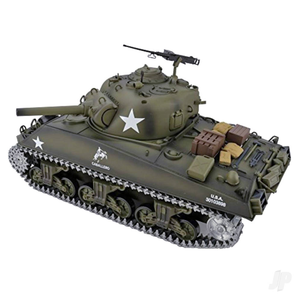1:16 U.S. Medium Tank M4A3 Sherman with Infrared Battle System (2.4Ghz + Shooter + Smoke + Sound + Metal Gearbox + Metal Tracks / Sprocket / Idler)-5