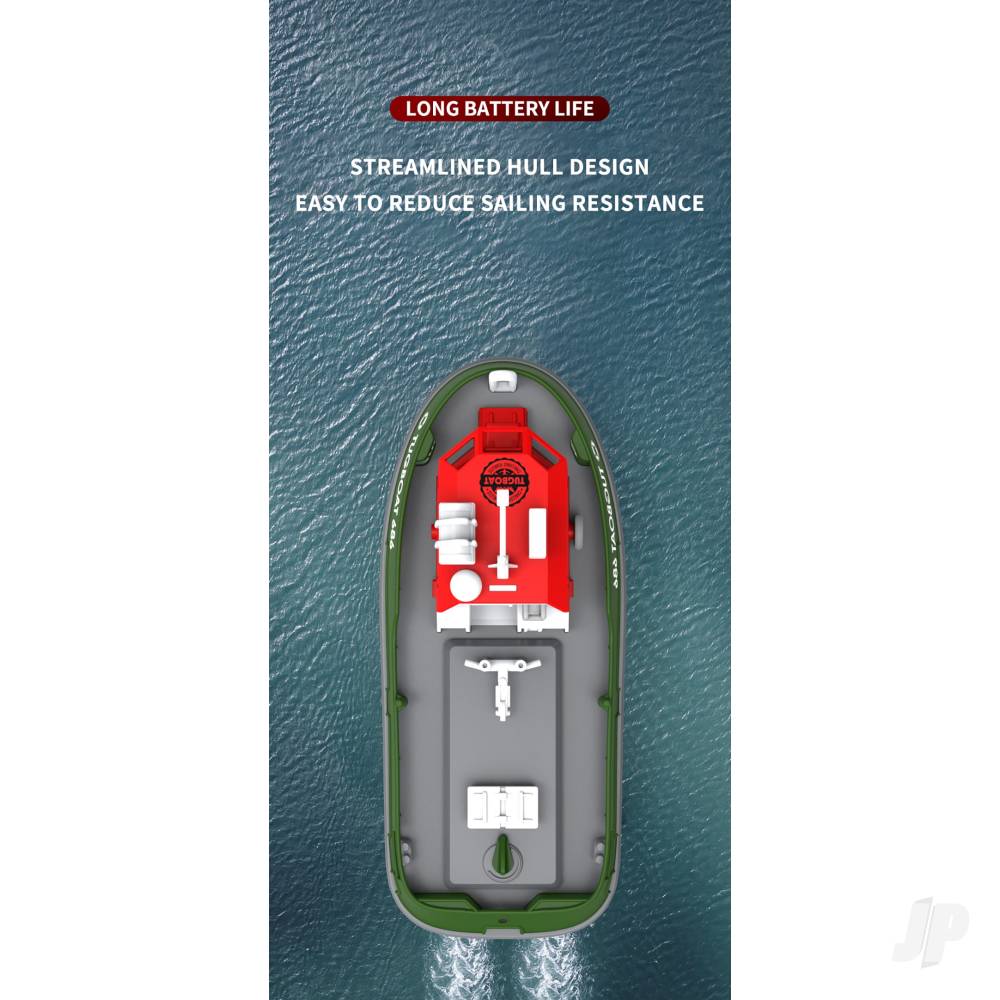 Henglong 1:72 Mini Tugboat, RTR, Green (230mm)-8