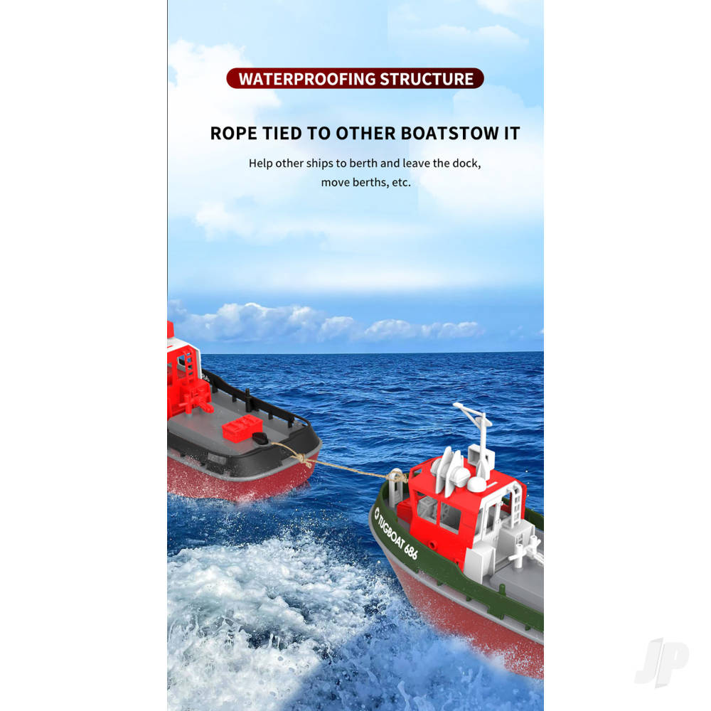 Henglong 1:72 Mini Tugboat, RTR, Green (230mm)-9