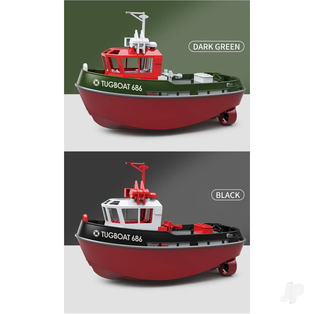 Henglong 1:72 Mini Tugboat, RTR, Black (230mm)-5