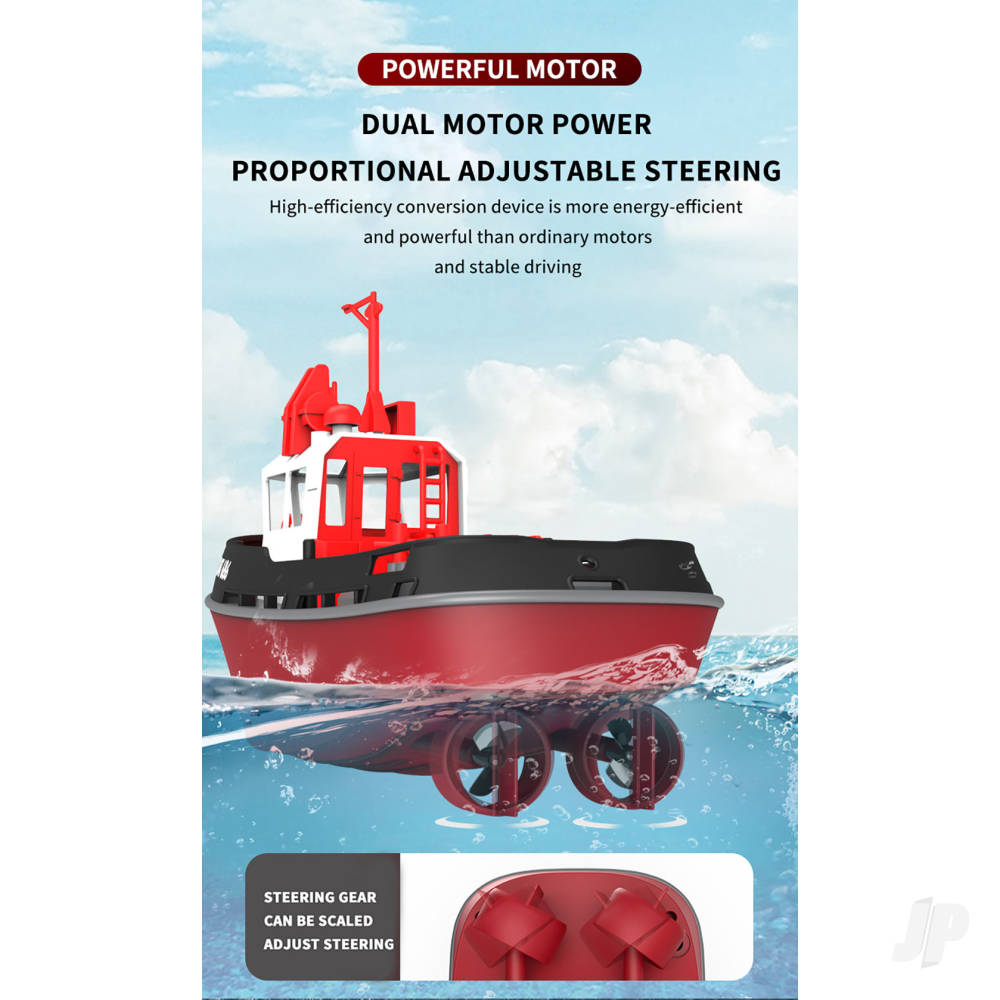 Henglong 1:72 Mini Tugboat, RTR, Black (230mm)-7