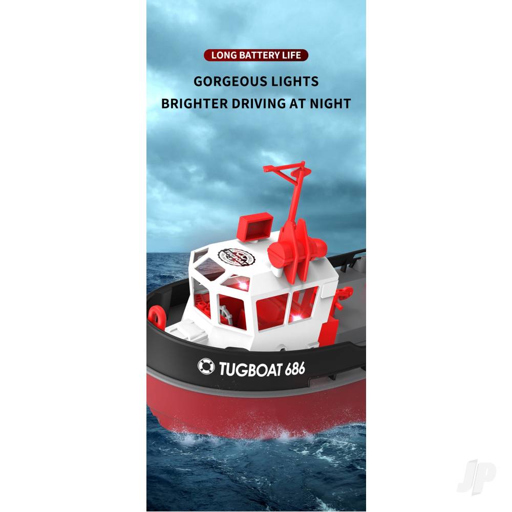 Henglong 1:72 Mini Tugboat, RTR, Black (230mm)-8