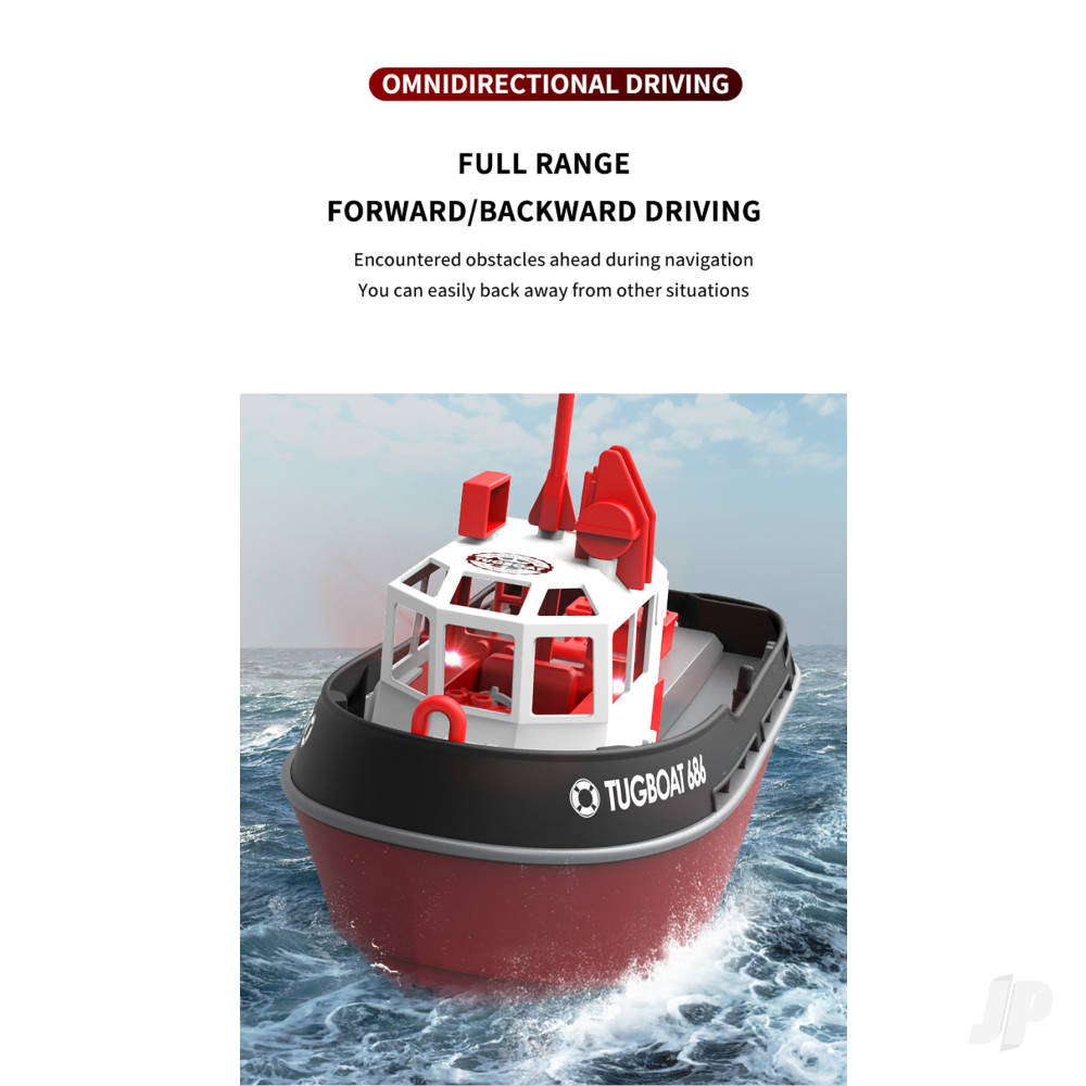 Henglong 1:72 Mini Tugboat, RTR, Black (230mm)-9