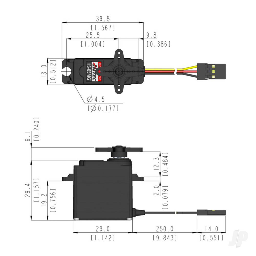 Hitec HS-85MG Micro Analogue Cored Servo 21.9g 3.5kg/0.14s 4.8V - 6.0V-4