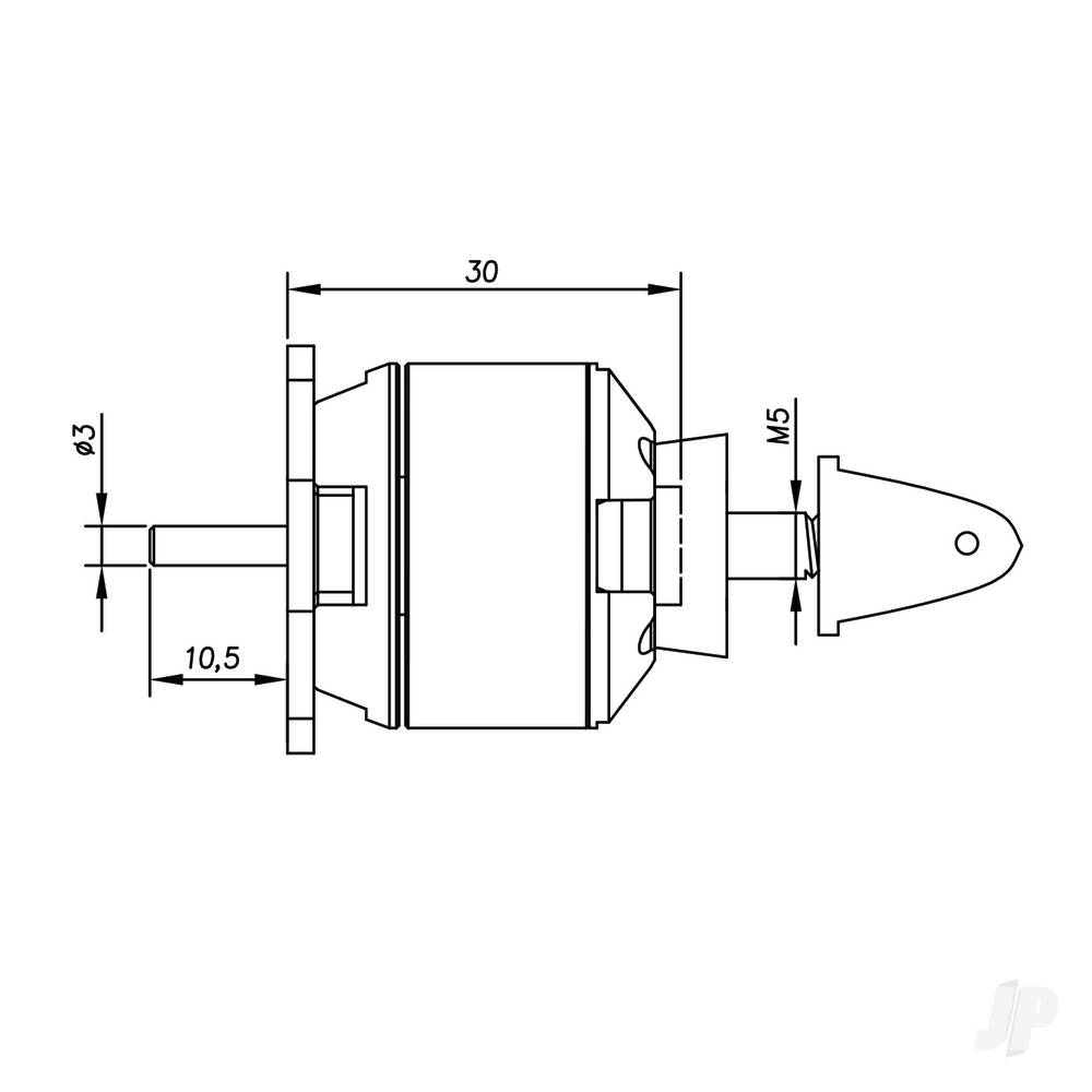 Radient Brushless Motor 2830 1300KV (2-3S)-3