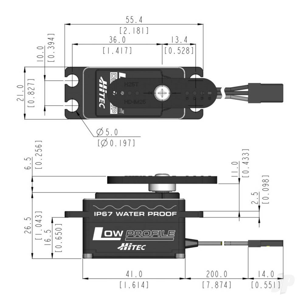 Hitec DB777WP Low Profile Digital Brushless Servo 68g 11.0kg/0.06s 6.0V - 7.4V-6