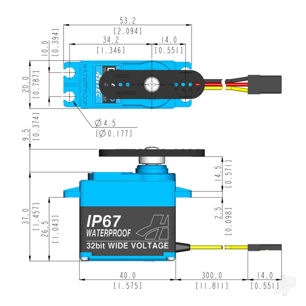 Hitec D956WP Standard Digital Coreless Servo 68g 18.0kg/0.12s 4.8V - 7.4V-7