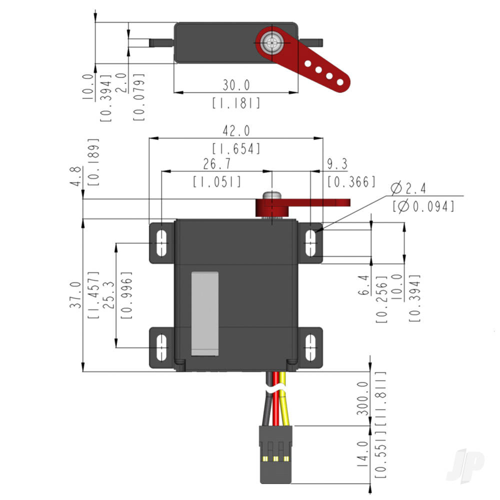 Hitec D145SW Slim Wing Digital Cored Servo 24g 6kg/0.14s 4.8V - 7.4V-5