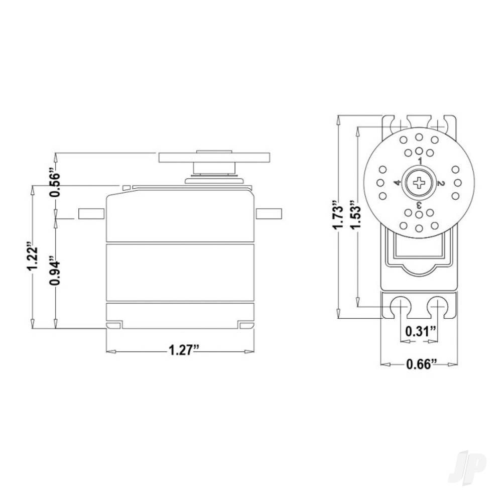 Hitec HS-225BB Mini Analogue Cored Servo 27g 4.8kg/0.11s 4.8V - 6.0V-8