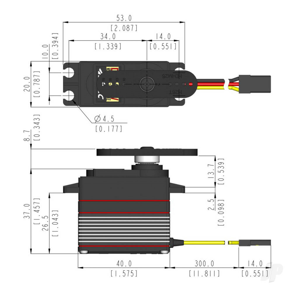 Hitec D954SW Standard Digital Coreless Servo 68g 29kg/0.12s 4.8V - 7.4V-3