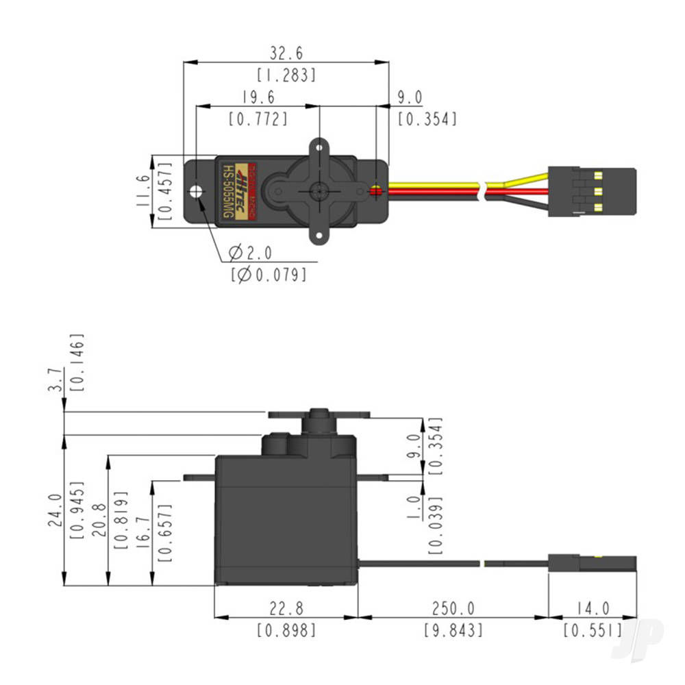 Hitec HS-5055MG Ultra Micro Digital Cored Servo 9.5g 1.6kg/0.17s 4.8V - 6.0V-7