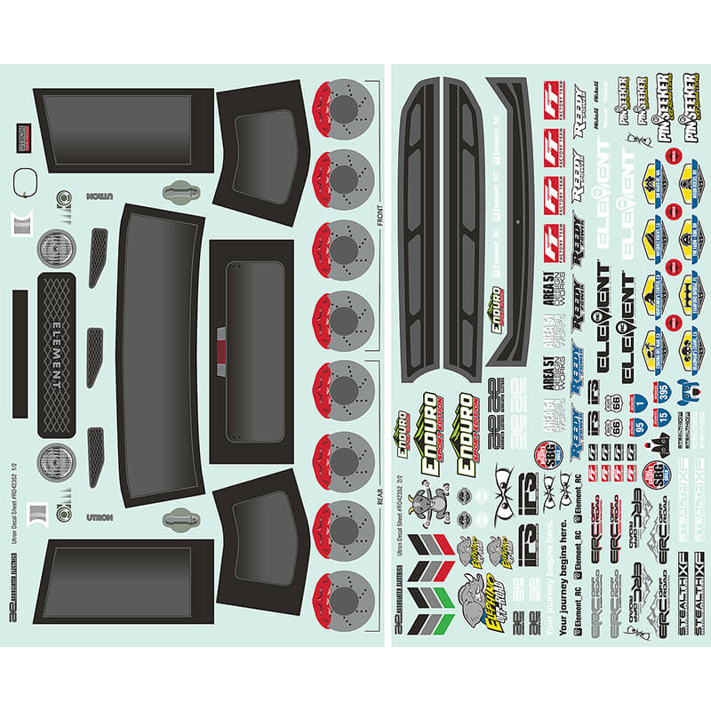 Element Rc Enduro Se Utron Body Decal Sheet