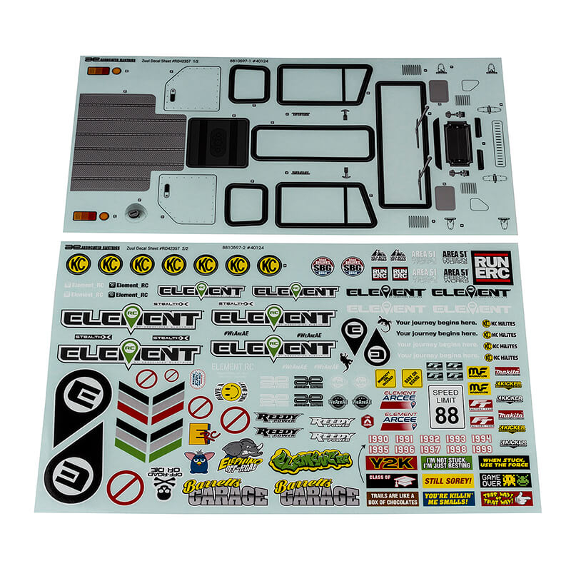 Element Rc Enduro Zuul Decal Sheet