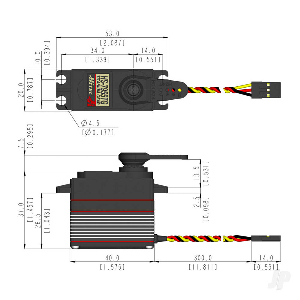 Hitec HS-7955TG Standard Digital Coreless Servo 65g 24kg/0.15s 4.8V - 6.0V-7