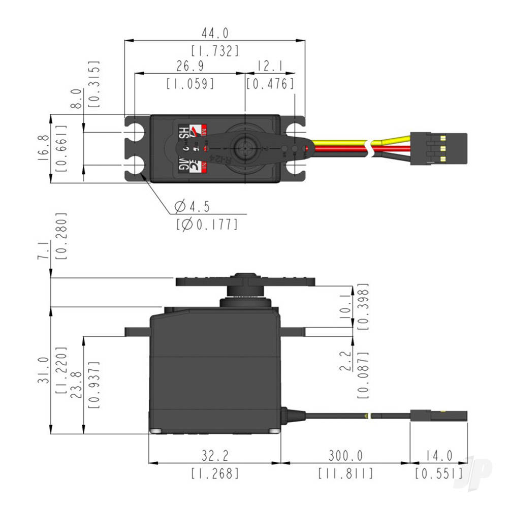 Hitec HS-225MG Mini Analogue Cored Servo 31g 4.8kg/0.11s 4.8V - 6.0V-7