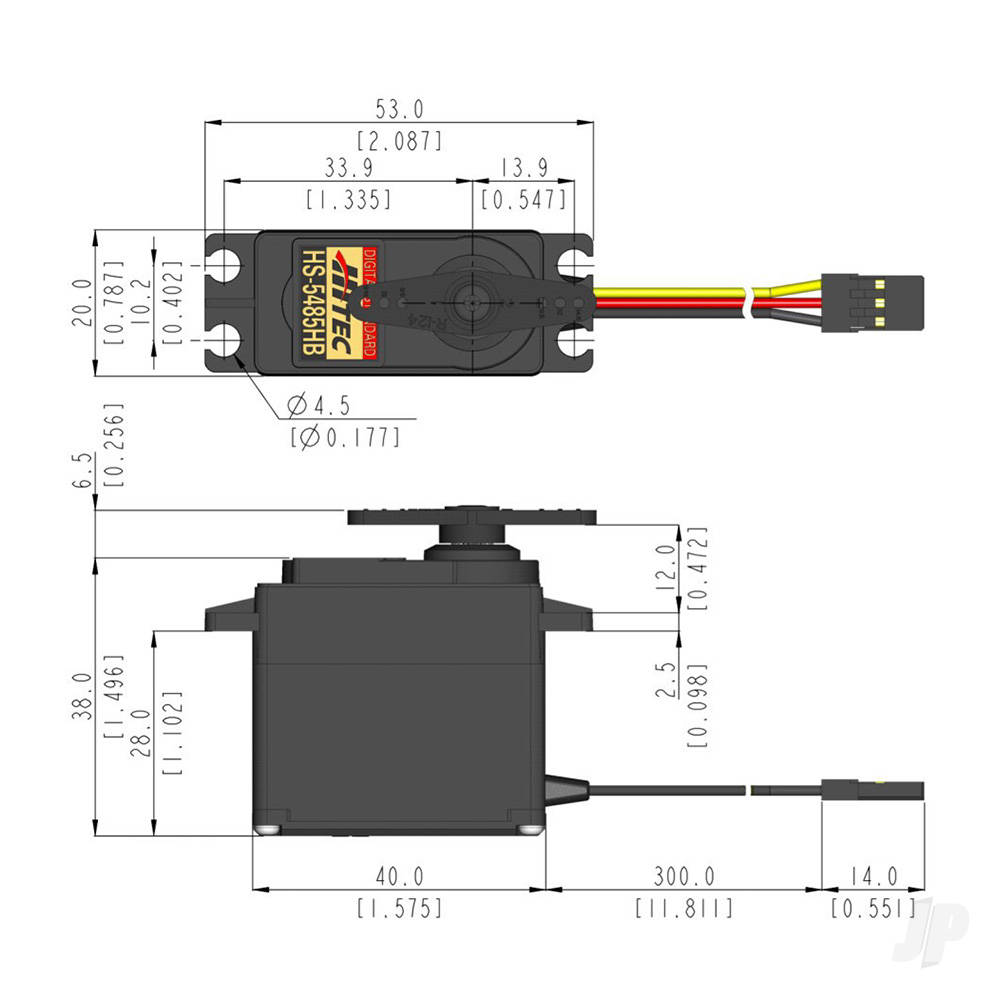Hitec HS-5485HB Standard Digital Cored Servo 45g 6.4kg/0.17s 4.8V - 6.0V-6