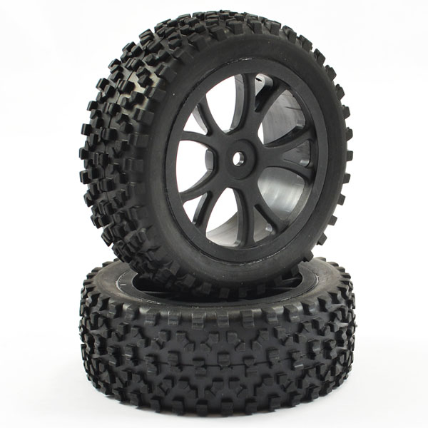 Fastrax 1/10th Mounted Cuboid Buggy Front Tyres 10-spoke