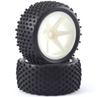 Fastrax 1/10th Mounted Buggy Tyres Lp 'stub' Rear (spoked)