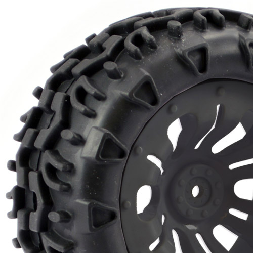 Fastrax 1/10 Klaxon Truck Tyre Mounted On 12-spoke (12mm Hex)