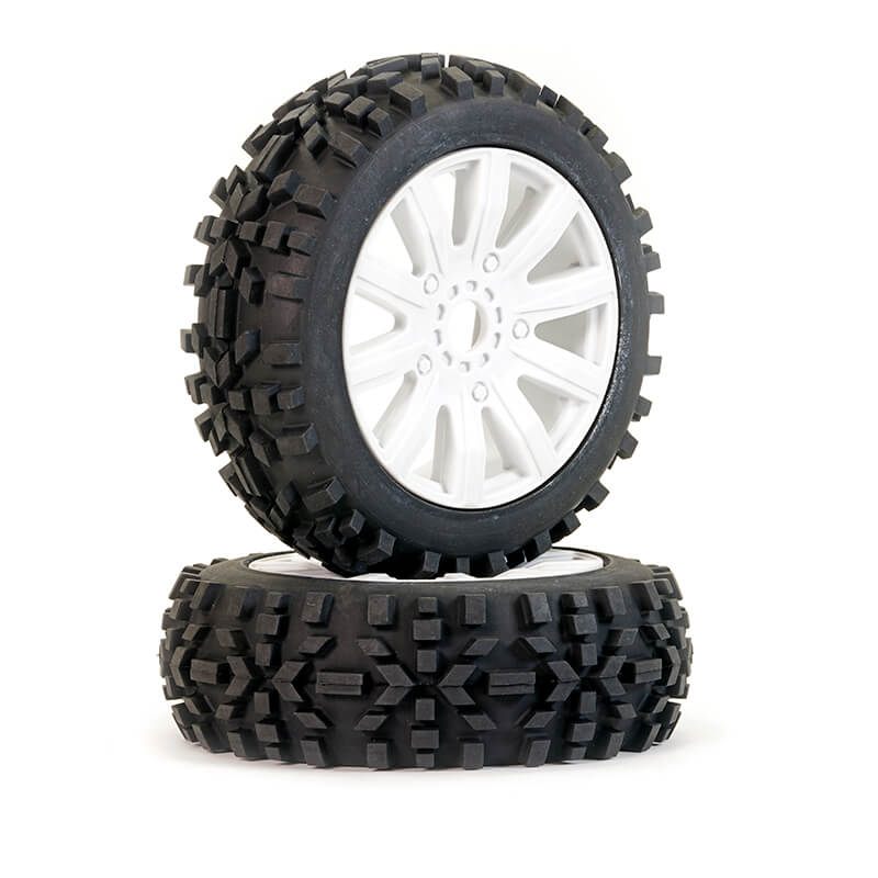 Fastrax 1/8 Grator Mounted On 10-spoke White (pr)