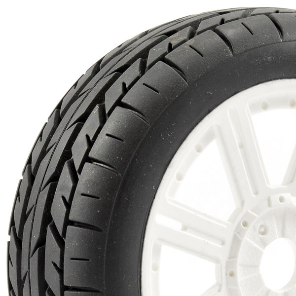 Fastrax 1/8 Eagle Tread Mounted On 8-spoke White (pr)