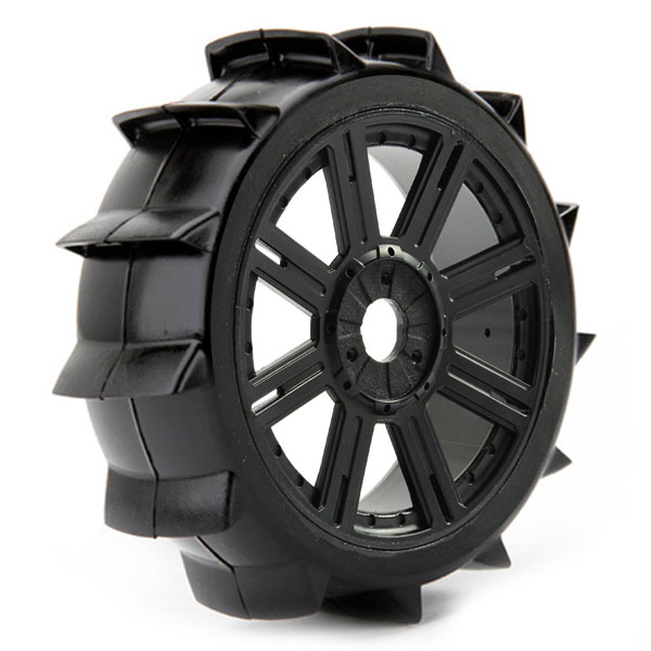 Fastrax 1/8 Paddle Mounted On 8-spoke Black (pr)