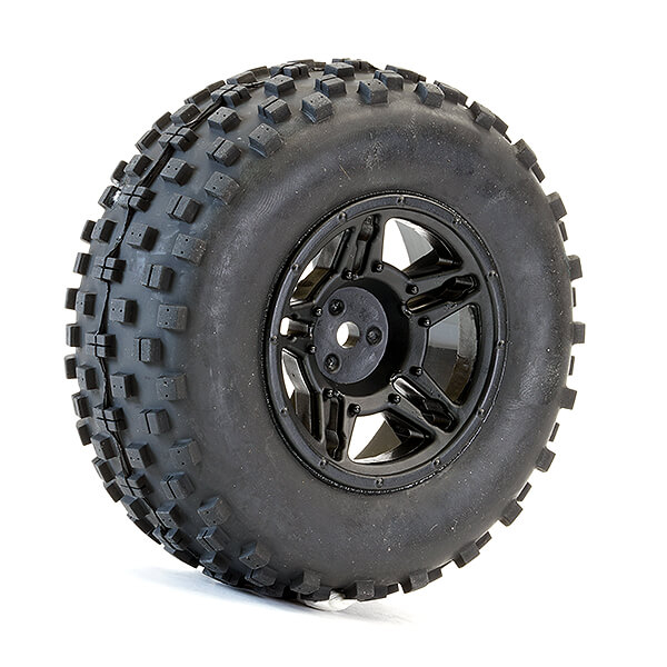 Fastrax 1:10 Sc Rock Block Mtd 5-spoke Black (slash Rr/blitz)