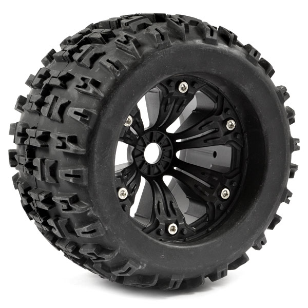 Fastrax 1/8 Mt Jigsaw Mounted 6-spoke Black 1/2