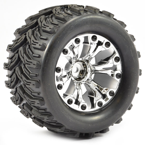 Fastrax 1:10 Mt Arrow Mounted 6-spoke Chrome Bearing (pr)