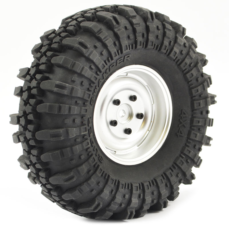 Fastrax 1:10 Crawler Swamper 1.9 Scale Wheel ø118mm Tyre (silver)(2)