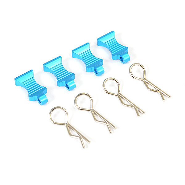 Fastrax Pro Aluminium Easypull Tabs & Bodyclips (4pc) - Blue