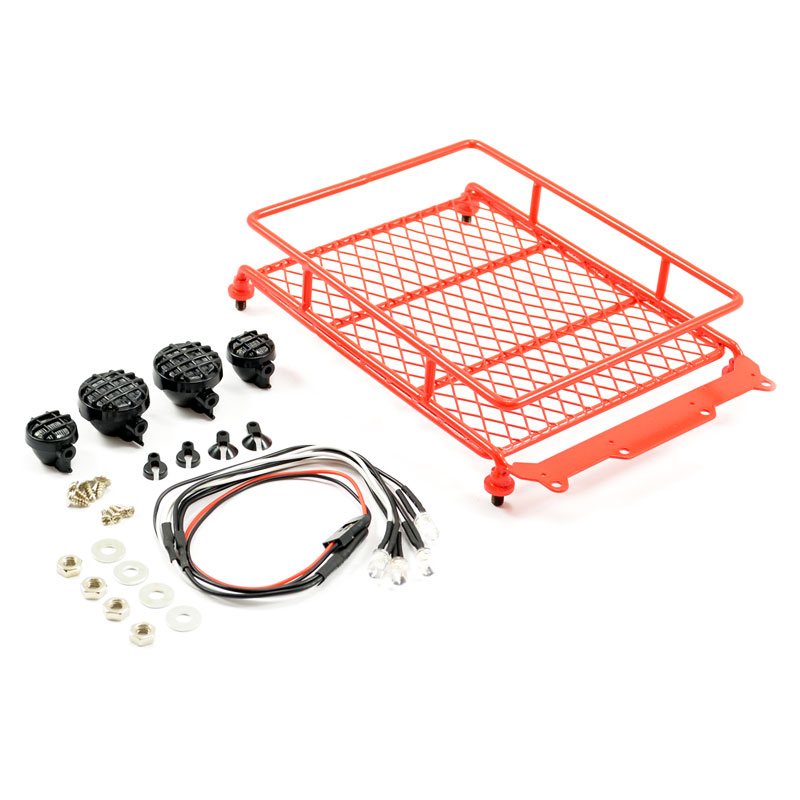 Fastrax Red Aluminium Luggage Rack W/led Lamps L130mm X W110mm