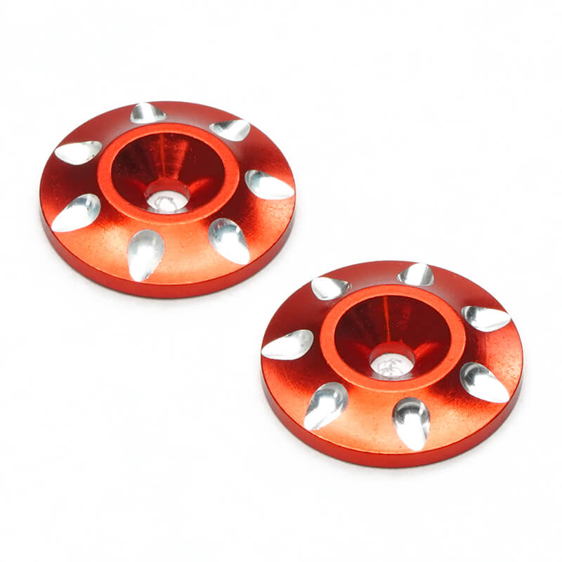 Fastrax 1/8th Wing Washers - Red