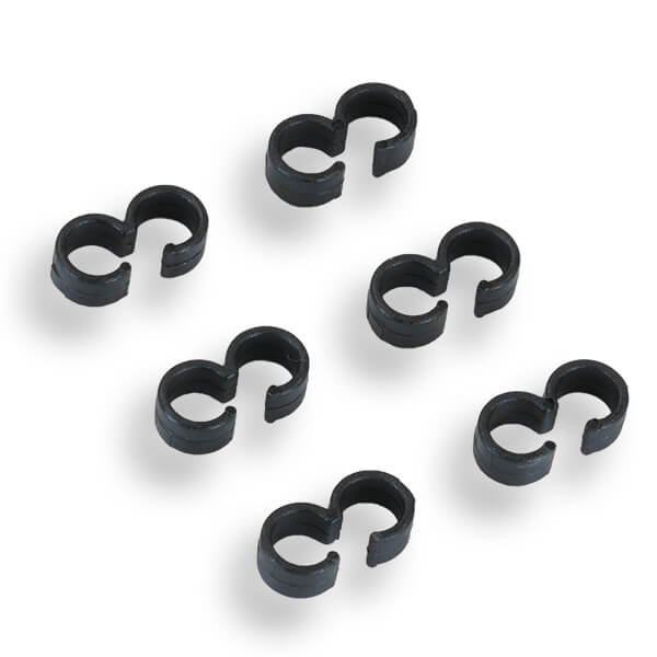 Fastrax Black Fuel Tube Clips (6)