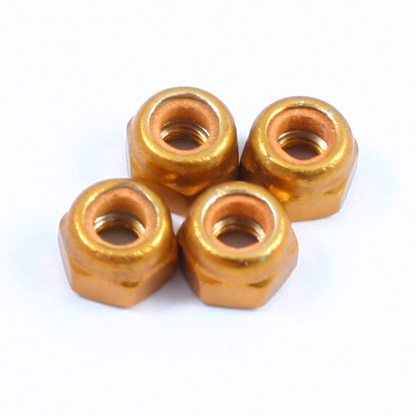 Fastrax M3 Gold Locknuts (4pcs)