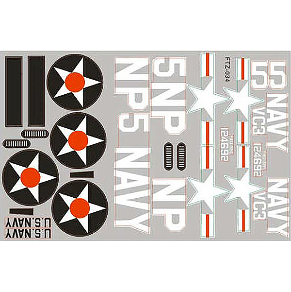 Fms 800mm T28 Trojan V2 Decal Sheet